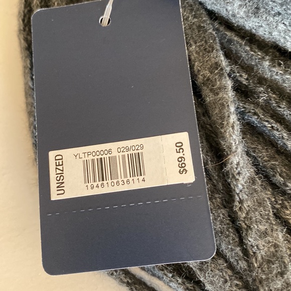 Lucky Brand large scarf wrap charcoal grey tassels unisex NWT cozy soft - Picture 2 of 4